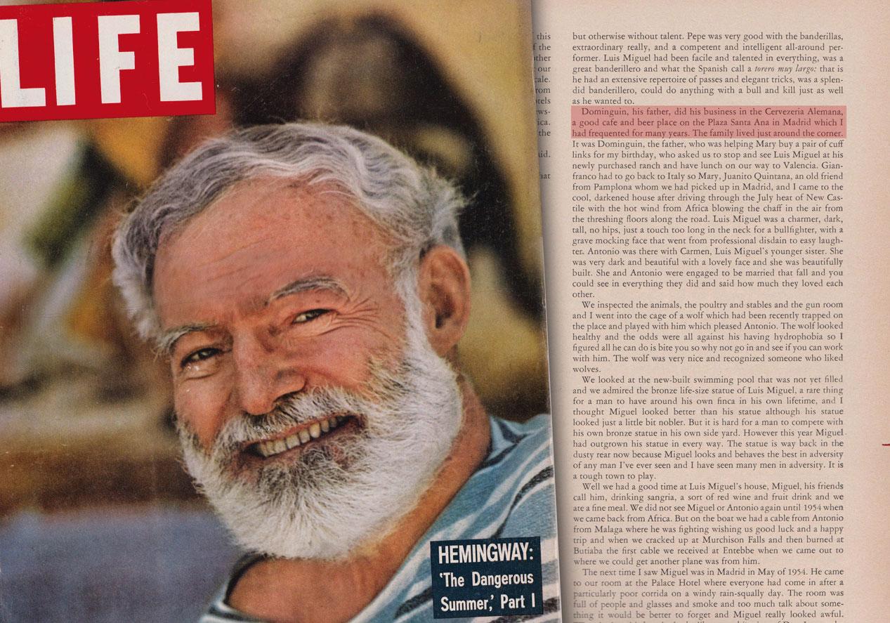 La huella de Hemingway en La Alemana
